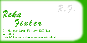 reka fixler business card